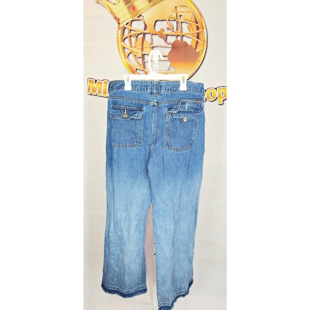 Fashion Nova High Waist Distressed Long Denim Jeans Blue Size 13